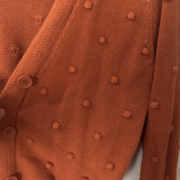 Women's Orange Cardigan Sweater heart N crush medium - Picture 3 of 4